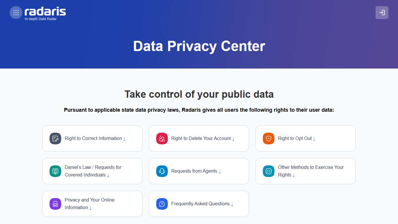 Data privacy tools: Take control of your public data Radaris